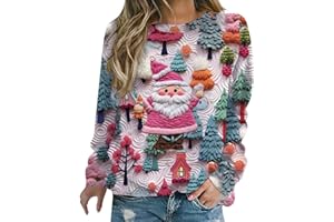 GÉNÉRIQUE Pull Moche de Noel Femme Pull Noel Rigolo Femme Hiver Sweatshirts Pull Noël Oversize Femme Sweat Drole Pull de Noel Femmes, Pull Noel Moche Grande Taille