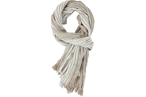 YONKOUNY Écharpe Hommes Mode Automne et Hiver Echarpe de Plissée Coton Lin Longue Écharpe Châle