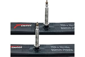 Fincci Inner Tubes 700x18x23x 25c - Pair 700c Inner Tubes with 60 mm Presta Bicycle Valve - Bike Inner Tube 28 inch for Race, Road, Touring Bicycle - Pack of 2 bicycle accessories