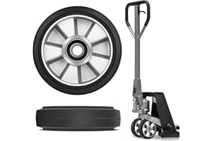 ‎VRIETINA 2 Stück Hubwagenrollen Gummirollen 200x50 mm, Achse 20 mm inkl. Kugellager Rollen Laufrollen für Hubwagen Ersatzrollen, Max. Belastung 1500 KG