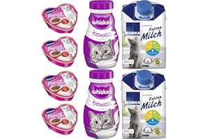 Mit Pufai Grocery, Vitakraft Poésie Création Rind & Karotte Katzenfutter nass 85G x 4 STÜCK, Katzenmilch Milch 200 mililiter x 4 STÜCK