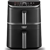 Cosori TurboTower Dual Air Fryer 10.8L, Space-Saving Double Stack Airfryer, Turbo Blaze Tech for Faster & Even Crisp Results,