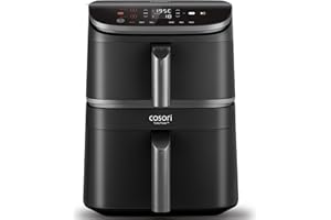 COSORI TurboTower Dual Air Fryer 10.8L, Space-Saving Stacked Design for 3-Layer Cooking, Prepare Full Meals at Once with Rapid Heat Tech for Faster & Even Crisp Results, Energy Efficient, App Recipes