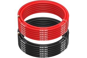 MMOBIEL 10 AWG Cable Eléctrico de Silicona - 10 Gauge (5,26mm²) Cable Cobre Estañado - 2 Cables Separados Rojo y Negro Cada Uno 5 m para Drones, Impresoras 3D, Baterías, Cables Altavoz, Tiras Led