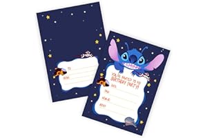 Huxters 14 pcs Haiwaiin Monster and Girl Birthday Kids' Party Invitations for Girls Fun Surfer Theme Party-Invites Childrens Supplies Sparkle Double-Sided (LS)