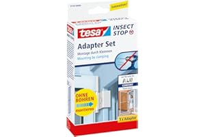 tesa Insect Stop Adaptateur pour Porte ALU COMFORT – Pour le Montage des Moustiquaires tesa Insect Stop ALU COMFORT – Sans Perçage – Pour Cadre de Fenêtre de 13 à 20 mm – Gris