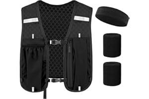 MEOALBKEY Running Vests for Women, Hydration Vest Pack with Sweat Band & Wristbands, Lightweight Adjustable Running Backpack for Trail Running & Fitness | Women's Running Vest with Reflective Safety Design