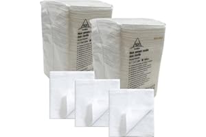 WELLNESS & CARE Pack de 200 gasas de máxima calidad y absorción, gasas de 4 capas no tejidas para cura de heridas, desinfección de la piel, aplicación de cremas, limpieza de material. fabricación europea