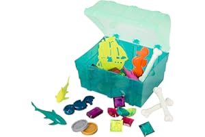 B. toys by Battat- B. Toys Pirata Juguetes para Buceo – 27 Piezas para sumergir – Set para la Piscina o el baño para niños – 6 años + – Treasures Ahoy, Color Verde, M (Branford Ltd. BX1929Z)