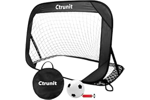 CTRUNIT Portable Football Goal, Mini Pop Up Football Goal for Kids Gift, Quick & Easy Pop-Up Football Goals Soccer Nets for Garden Indoor & Outdoor Football Training with football pump & inflatable football