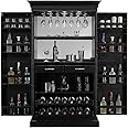 SS WOOD FURNITURE Sheesham Wood Bar Cabinet Wine Storage Rack with Glass Holder for Living Room Home (Mahogany Finish)