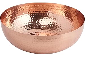 Creative Co-Op Round Hammered Metal Bowl, Copper Finish