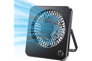 JATEKA Mini ventilador USB, ventilador de mesa muy silencioso con 3 velocidades fuertes, ventilador portátil sin batería con cable de 1,2 m para oficina, dormitorio, salón, camping, color negro