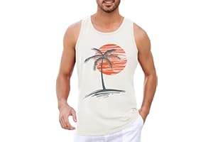 Runcati Koszulka sportowa z nadrukiem, bez rękawów, sportowa, na siłownię, trening, bawełna, oddychająca koszulka kulturystyczna