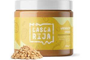 CASCA RIJA: Crema de Cacahuete Crujiente 500g | 99,8% Cacahuetes Tostados + 0,01% Canela Molida + 0,01% Jengibre en Polvo | 100% Natural y Cremosa Con Trozos de Cacahuetes Tostados, Vegan