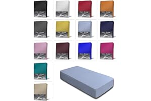 one-home Jersey Spannbettlaken Spannbetttuch Bettlaken weich 100% Baumwolle Rundumgummi, Farbe:Hellblau, Maße:90-100 x 200 cm