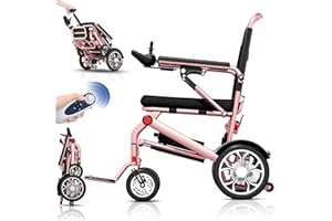 ‎BUEUWE Bueuwe Ultraleichter Faltbarer Elektrische RollstüHle, 14.9 Kg, Faltbar Elektrorollstuhl FüR Die Wohnung,TragfäHigkeit 150 Kg, Leicht Rollstuhl Elektrisch Mit Fernbedienung, Sitzbreite 45CM,20a