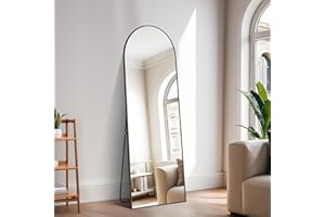 NIMURY espejo de cuerpo entero, 150 x 40 cm, pie con marco de aluminio negro, grande para dormitorio, entrada, pasillo, decoración del hogar