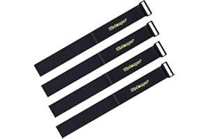 Wisdompro Fascette Cavi Nere 4 pezzi, Fascette Riutilizzabili 5 cm x 94 cm Ciascuno, Fascette Stringicavo per Organizzare Cavi, Legno, Biciclette, Corde, Tubi, Sacco a Pelo (37 Inch)