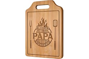 Giftasy Regalo Padre, Regalo Papá Navidad - Tabla de Cortar de Bambú Grabada, Regalo Padre Cumpleaños, Regalo Papa Originales, Regalos Hombre para Cumpleanos, Regalo Dia del Padre
