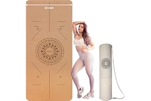 IODOO Tappeto Yoga Grande, Tappeto Fitness 6 mm Spesso Antiscivolo e Resistente, Tappetino per Pilates, Yoga, Stretching, Ginnastica a Casa o in Palestra con Borsa Trasporto Tappetino Fitness (80cm)