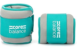 Core Balance Teal Ankle and Wrist Weights Adjustable Strap Neoprene Fabric Set Of 2 (0.5kg to 2kg)
