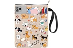 CRASPIRE Dog Cover and Sleeve Protector for Paperbacks - Washable Fabric Cloth Book Cover With Zipper and Extra Pocket - Gifts for Book Lovers and Classmates