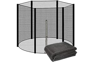 MeTikTok Filet De Trampoline Ø 183 244 305 366 427 Cm pour 6/8 Bâtons, Pièces Détachées Trampoline, Sécurité Enfants Protection Rond, Hauteur 90/160/180