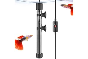 PYPABL 400W Thickened Glass Aquarium Heater, Upgraded Fish Tank Heater with External Controller, Fish Tank Thermostat Heater for Seawater/Fresh Water 150-400L