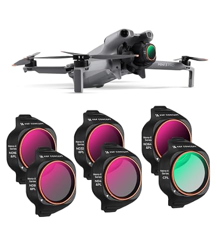 Freewell Bright Day - Set 6 Filtri ND/PL Per DJI Mini 5 Pro: ND8/PL, ND16/PL, ND32/PL, ND64/PL, ND128/PL, ND256/PL - Polarizzati E Leggeri