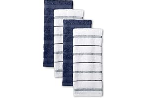 KitchenAid Albany Kitchen Towel Set 4-Pack 16"x26", Blue Willow/White
