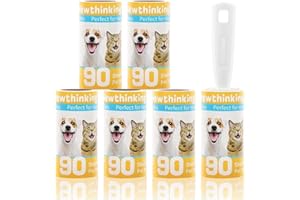 Newthinking Lint Rollers and Refills for Clothes, 540 Sheets of Lint Roller Refills and Handle, Extra Sticky Clothes Roller for Pet Hair Remover, 90 Sheets Per