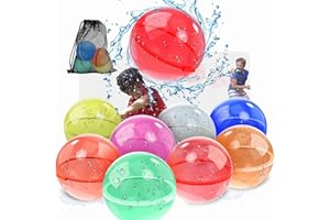 Tosekry Globos de Agua Reutilizables, 8 Piezas Globos Agua Reutilizables, Globos de Agua Llenado Rapido para Juegos de Agua para Niños Exterior, Juguetes Piscina, Juegos Piscina(8 Piezas)