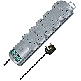Brennenstuhl Primera-Line 10-way Extension Lead (Power strip with 2 switches for 5 sockets each and 2m cable) Silver