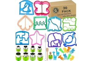 IELEK Sandwich Bread Cutters Set for Kids Bento Lunch Box Mold Supplies Vegetable Fruit Crust Shapes Cookie Cutters