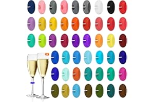 Segna Bicchieri In Silicone Riutilizzabili - 50 Pezzi Colorati Per Feste, Matrimoni E Eventi