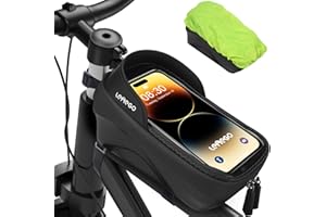 LEMEGO Support Téléphone Vélo Etanche, Sacoche Vélo Cadre Porte Telephone Velo VTT avec Housse de Pluie Grande Capacité Ecran Tactile Sac Velo Avant Support Smartphone sous 7,2 Pouces