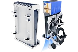 SEHAWEI Support Mural pour Console PS5, PS5 Bracket Mural 8 en 1 Compatible avec PS VR2 Headset,PS5 Console,Manette,Headphone&Game Disc|PS5 Accessoires