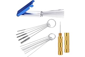 PARASTAR Vergaserreiniger Set, Vergaser Kohlenstoff Schmutzentferner, Vergaserreiniger Motorrad Set, Vergaser Reiniger Set, 13 Reinigungsset + 10 Reinigungsnadeln + 5 Nylon-Bürsten +1 Scharfer Dorn