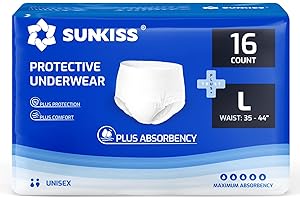 SUNKISS TrustPlus Incontinence Pants for Men and Women, Adult Pull Ups, Disposable Protective Underwear, Maximum Absorbency, Odour Control, Large, 16 Count