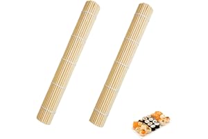 LIYANHU Iyanhu 2 Pcs Sushi Mat, Sushi Rolling Mat, Sushi Rolling Mat, Sushi Roller, DIY Sushi Roller Mold Making Assistant (For Beginners), Rolling Mat