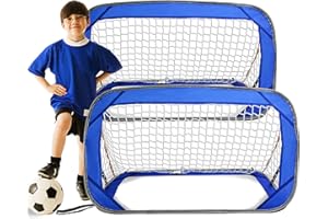 Kapler Kids Soccer Goal, Pop Up Soccer Goal Folding Soccer Net for Child Backyard Training, 2 Pack Included & Equipped with A Carry Bag.