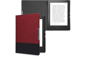 kwmobile Étui liseuse Compatible avec Kobo Aura H2O Edition 1 - Housse avec Rabat magnétique en Tissu Canevas pour liseuse