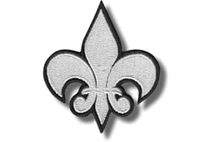 PATCH-SHOP fleur de lis BW - Bestickter Aufnäher, patch, 7x8 cm