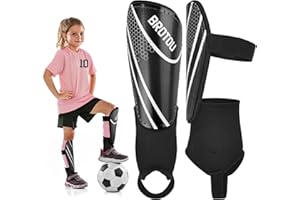 ‎BROTOU Schienbeinschoner Fußball, BROTOU Schienbeinschoner Kinder mit Knöchelschutz, Leichte, Langlebige, rutschfeste Schienbeinschoner mit Verstellbaren Riemen für 3-18 Jahre Jungen und Mädchen