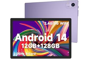 Semeakoko 10.1 inch Tablets,10.1 inch Android 14 Tablet with 12G RAM+128G ROM,1280 * 800 IPS,HD Display,Octa-Core Processor,2.4G/5G Dual-Band WiFi,Bluetooth5.2,10000mAh Battery,GPS,Tablet-Purple