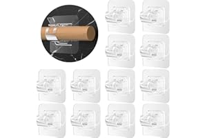 Chiluxendo 14 Piezas Soporte Barra Cortina Sin Taladrar, Gancho Autoadhesivo Cortinas, Soportes Adhesivos Transparente, Barras de Ganchos Autoadhesiva, para Hogar, Sala de Estar, Baño, Dormitorio