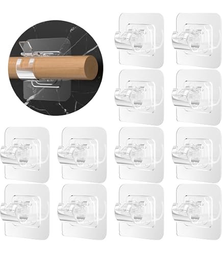 Supports De Tringle à Rideau Sans Perçage - 4 Pièces Blanches Avec Adhésif Fort - Pour Rideaux Et Décorations