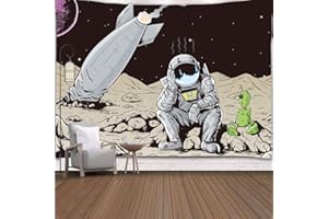 YISURE Wandteppich Aesthetic Trippy Astronaut, Wandtuch Psychedelic Gothic Wandtücher Wandbehang Außerirdischer Wandteppich Tapisserie für Schlafzimmer 200x150cm