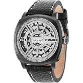 Police Orologio Uomo Modello 15240JSBBN/02 – Cassa In Acciaio, Quadrante Nero, Cinturino In Pelle, Quarzo, 46mm, 50m防水